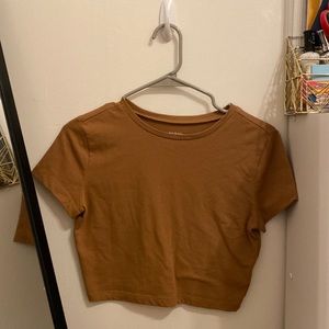 Wild Fable Cropped Brown Tee